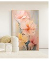奶油風 花卉 晶瓷面掛畫 裝飾掛畫連鋁畫框 80X120CM